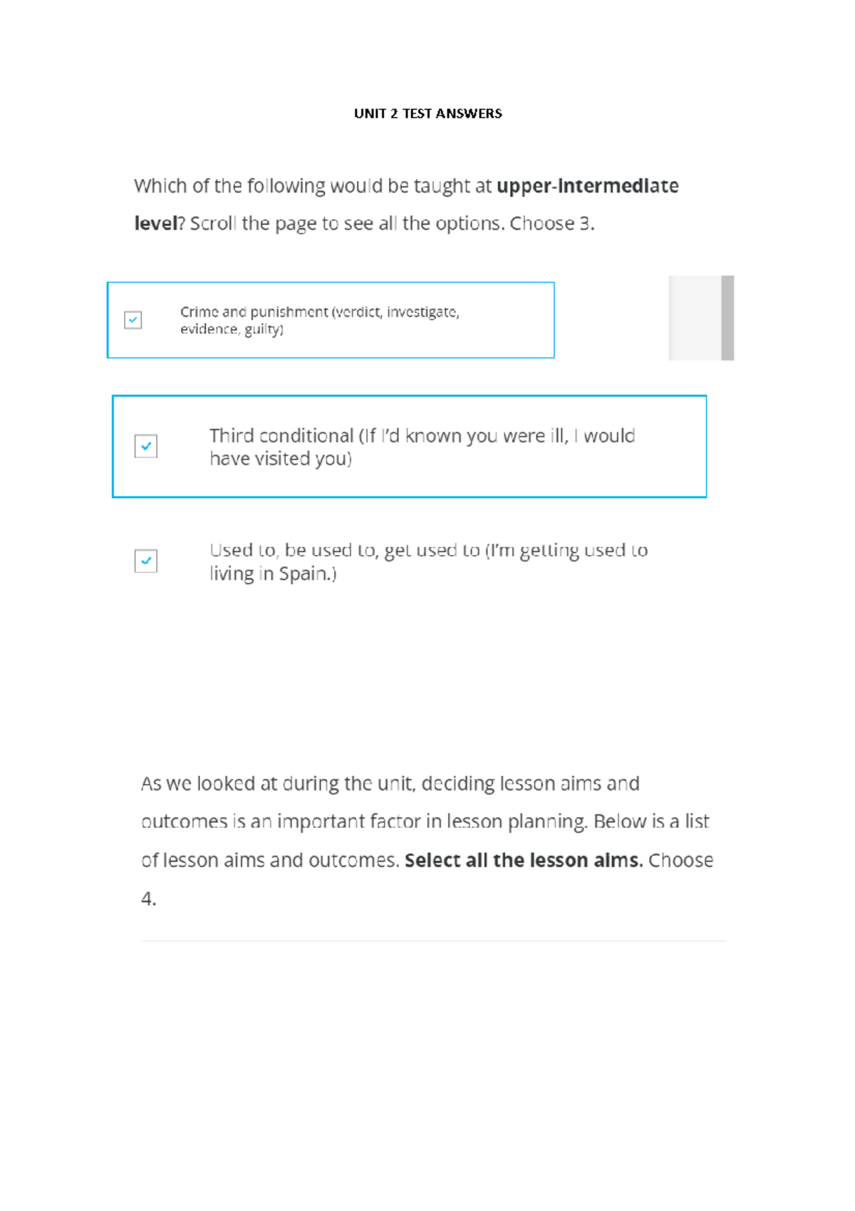 UNIT 2 TEST Questions AND Answers - FAH400S - UNIT 2 TEST ANSWERS ...