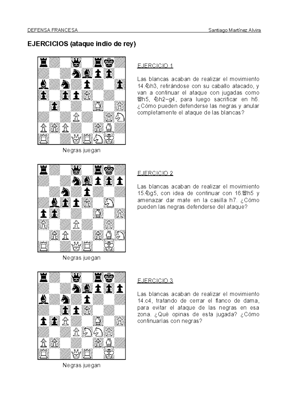 Debilidades del enroque: ataque sobre la casilla h7 (o h2)