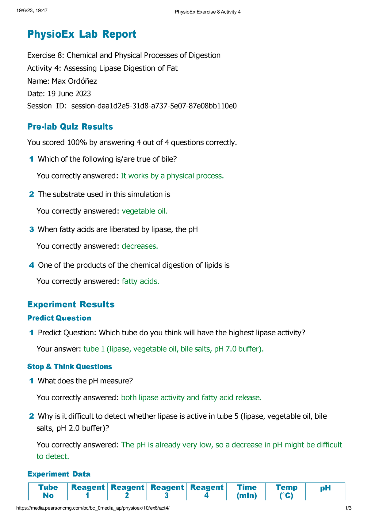 Physio Ex Exercise 8 Activity 4 - Pearsoncmg/bc/bc_0media_ap/physioex ...