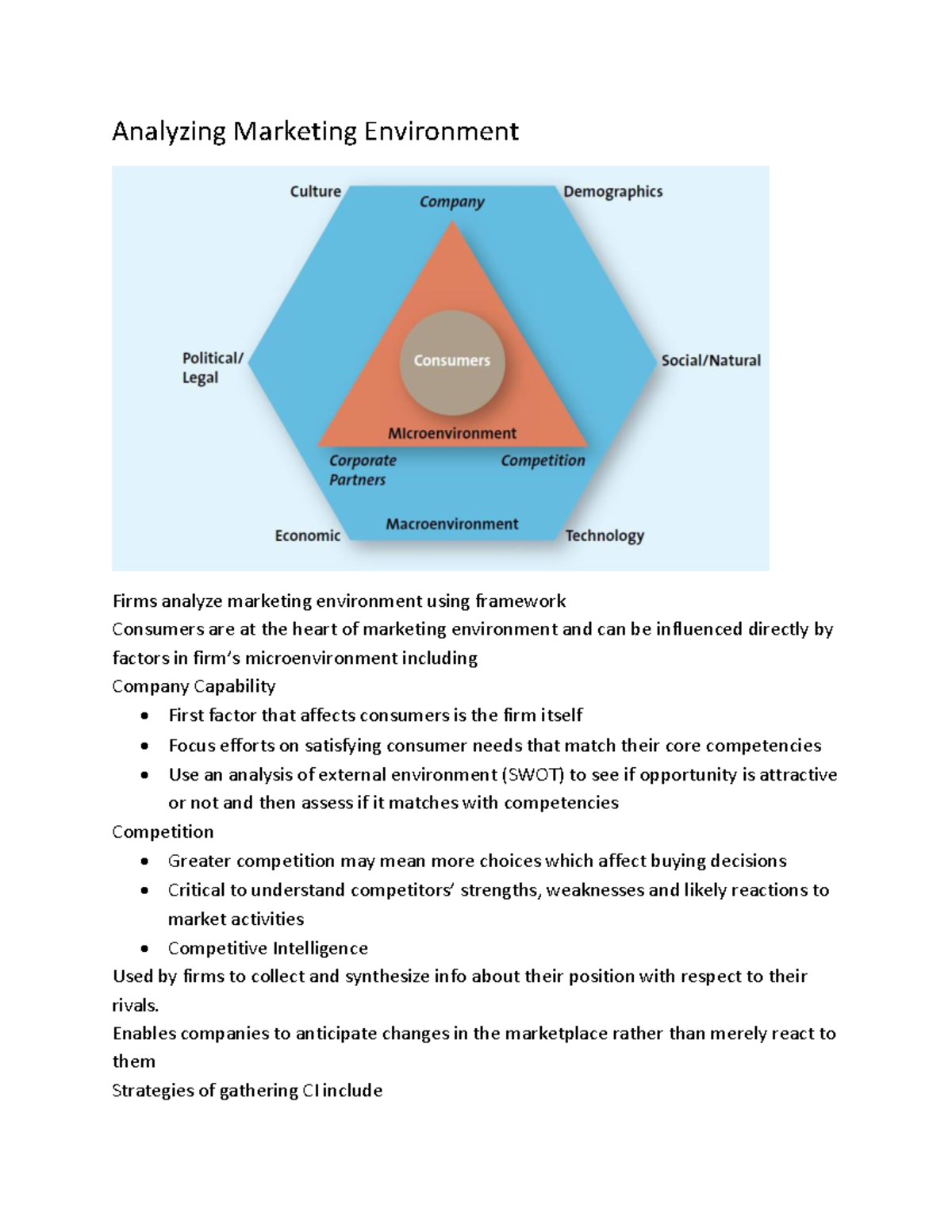 Analyzing Marketing Environment - Enables companies to anticipate ...