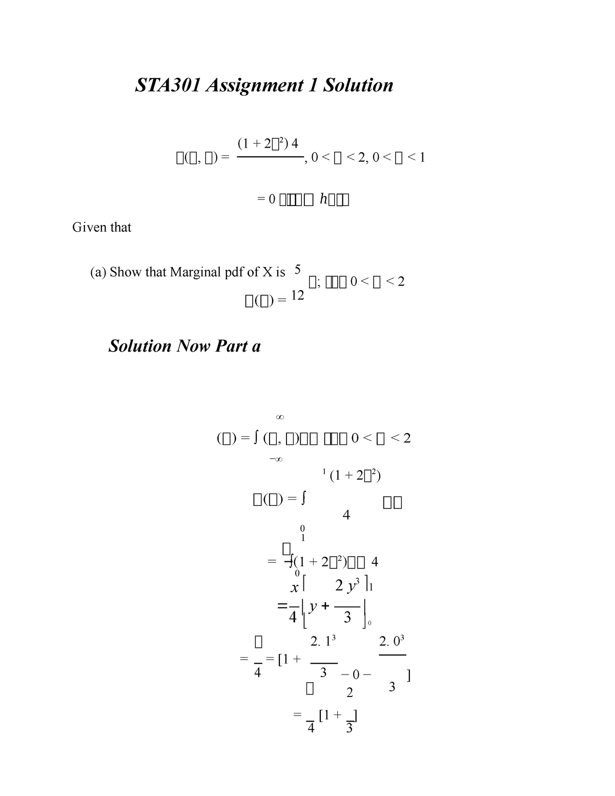 sta301 statistics and probability assignment 1 solution