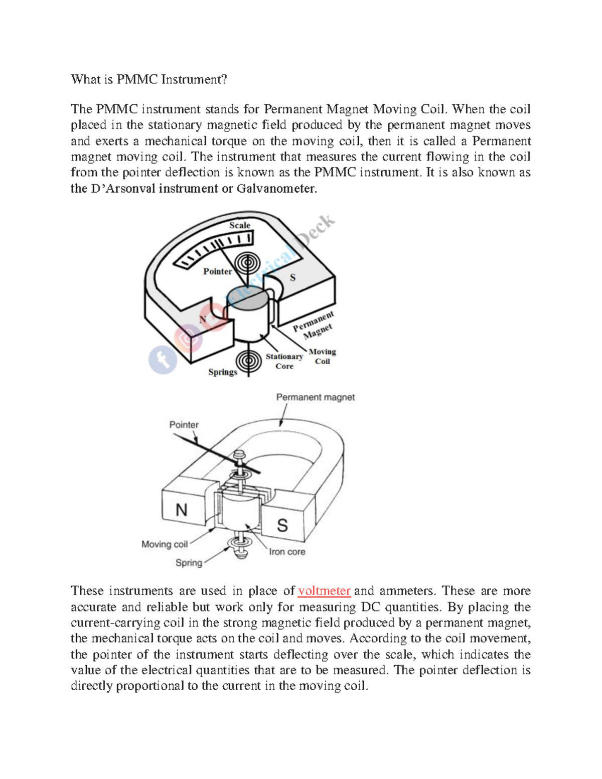 Ammeter loading effect calculation batech 22fall pdf What is PMMC Instrument? The PMMC