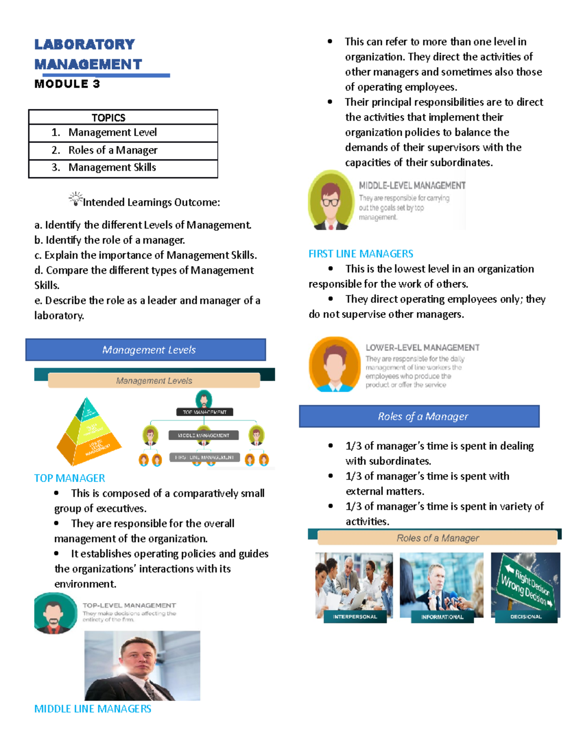 Lab Man-M3 - shskskskkaka - LABORATORY MANAGEMENT MODULE 3 TOPICS ...