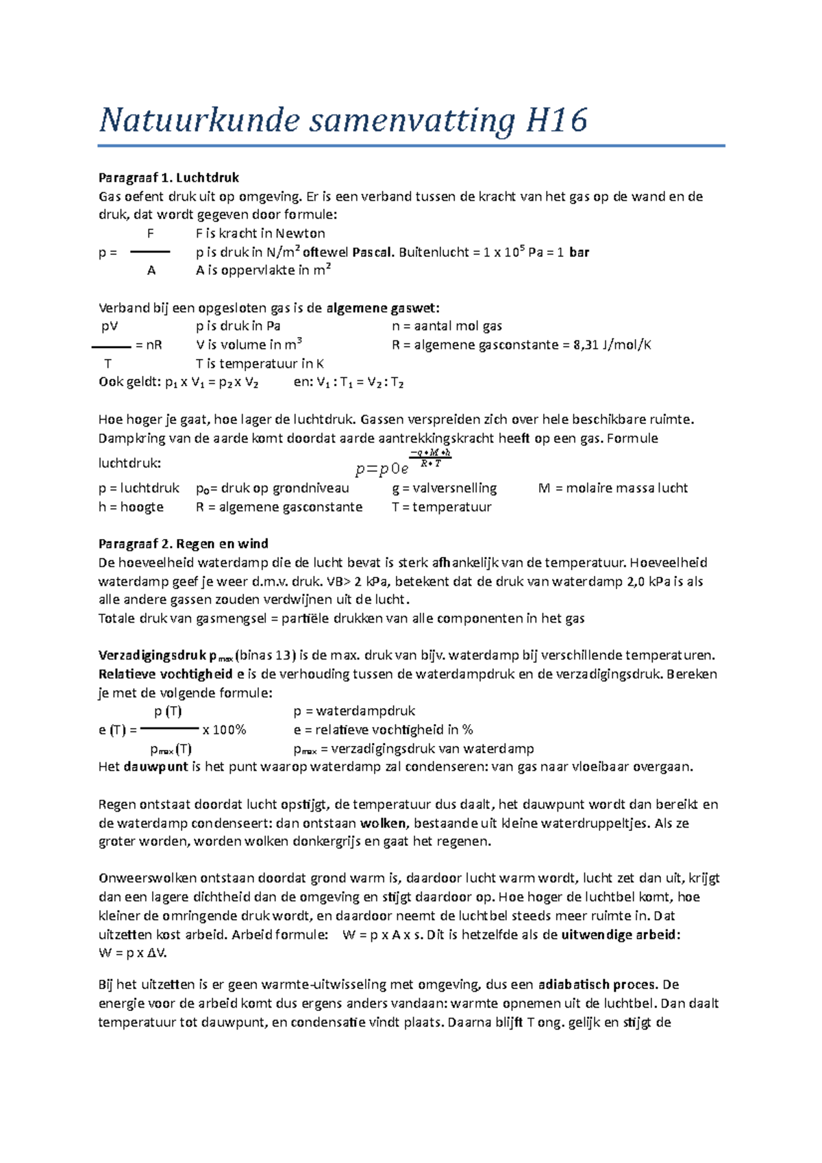 Natuurkunde Samenvatting H16 Pulsar Studeersnel