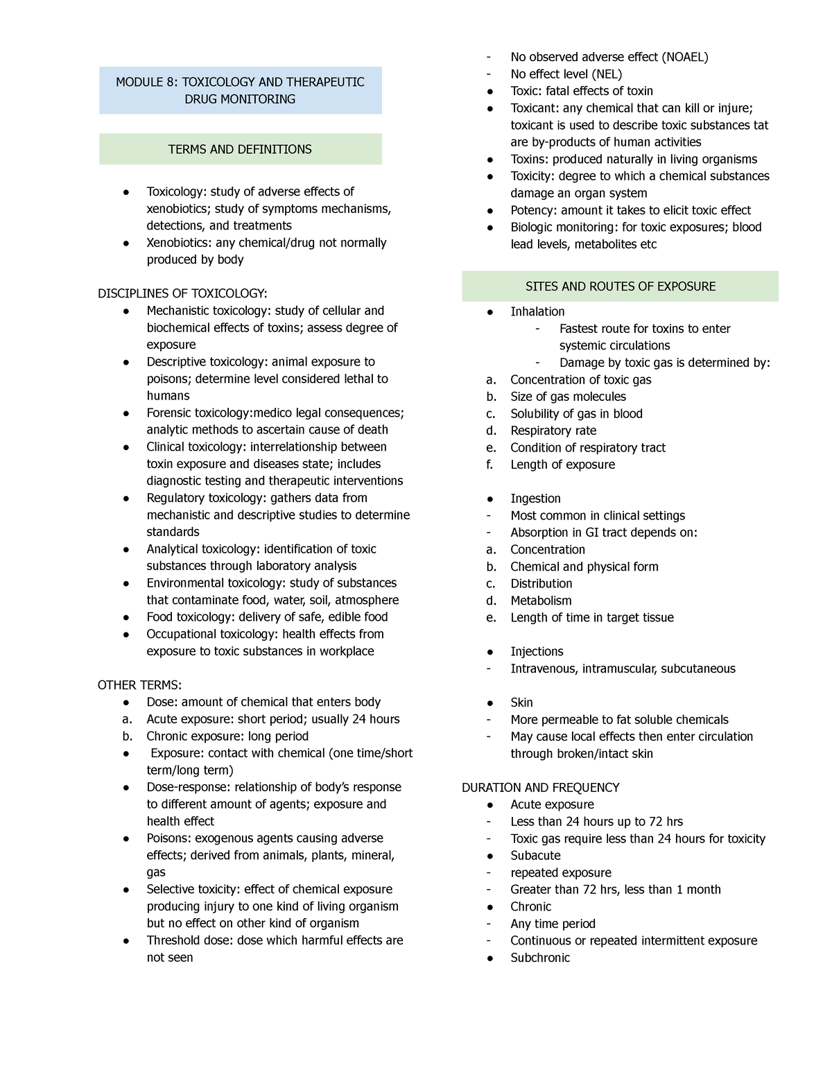 Clinical Chemistry - MODULE 8: TOXICOLOGY AND THERAPEUTIC DRUG ...