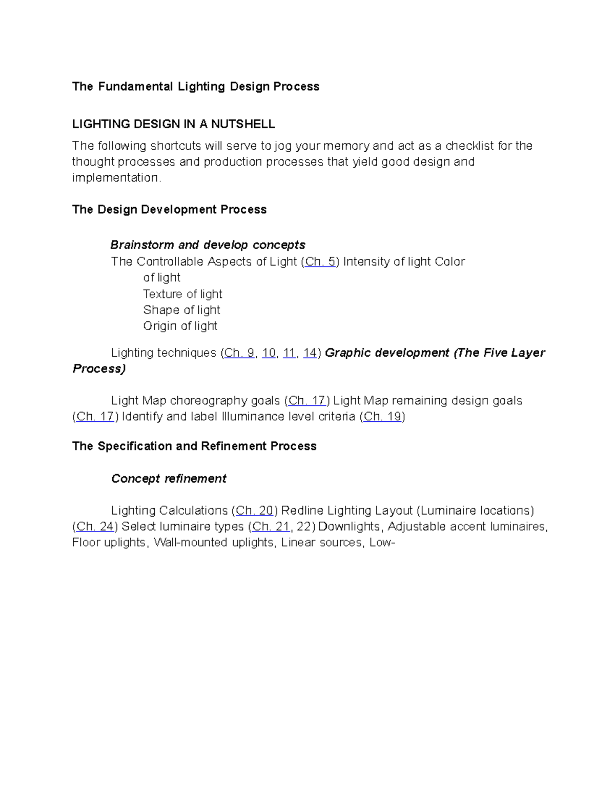 The Fundamental Lighting Design Process The Fundamental Lighting