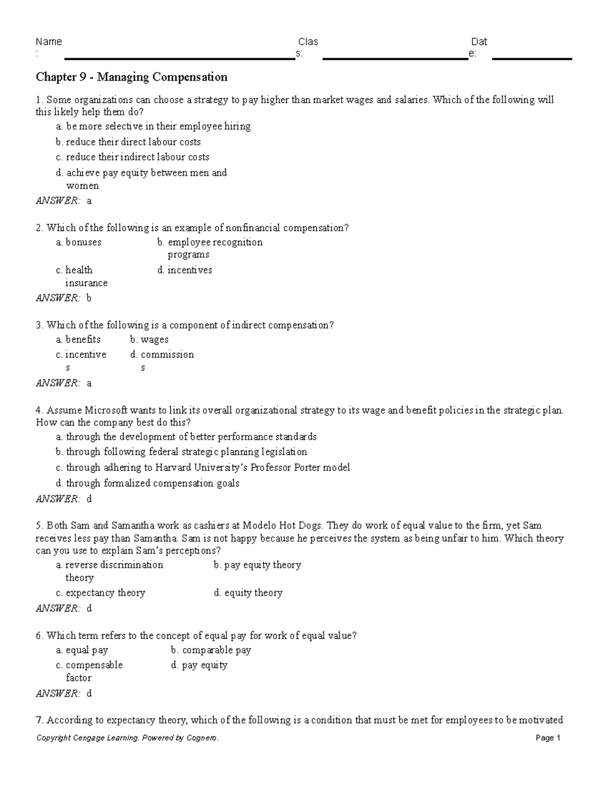 Chapter 9 Managing Compensation - : s: e: Chapter 9 - Managing ...