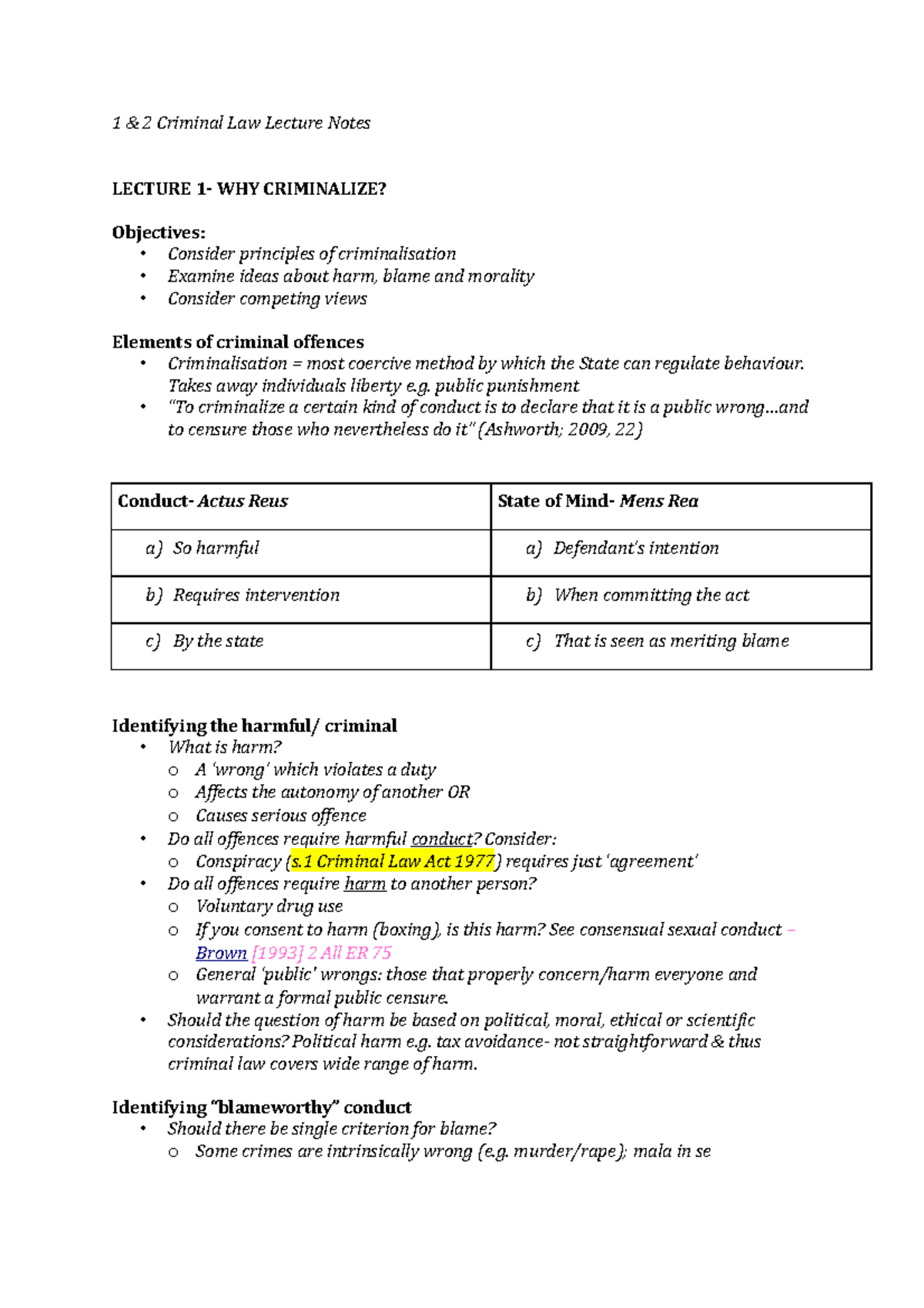 1 & 2 Criminal Law Lecture Notes - 1 & 2 Criminal Law Lecture Notes ...