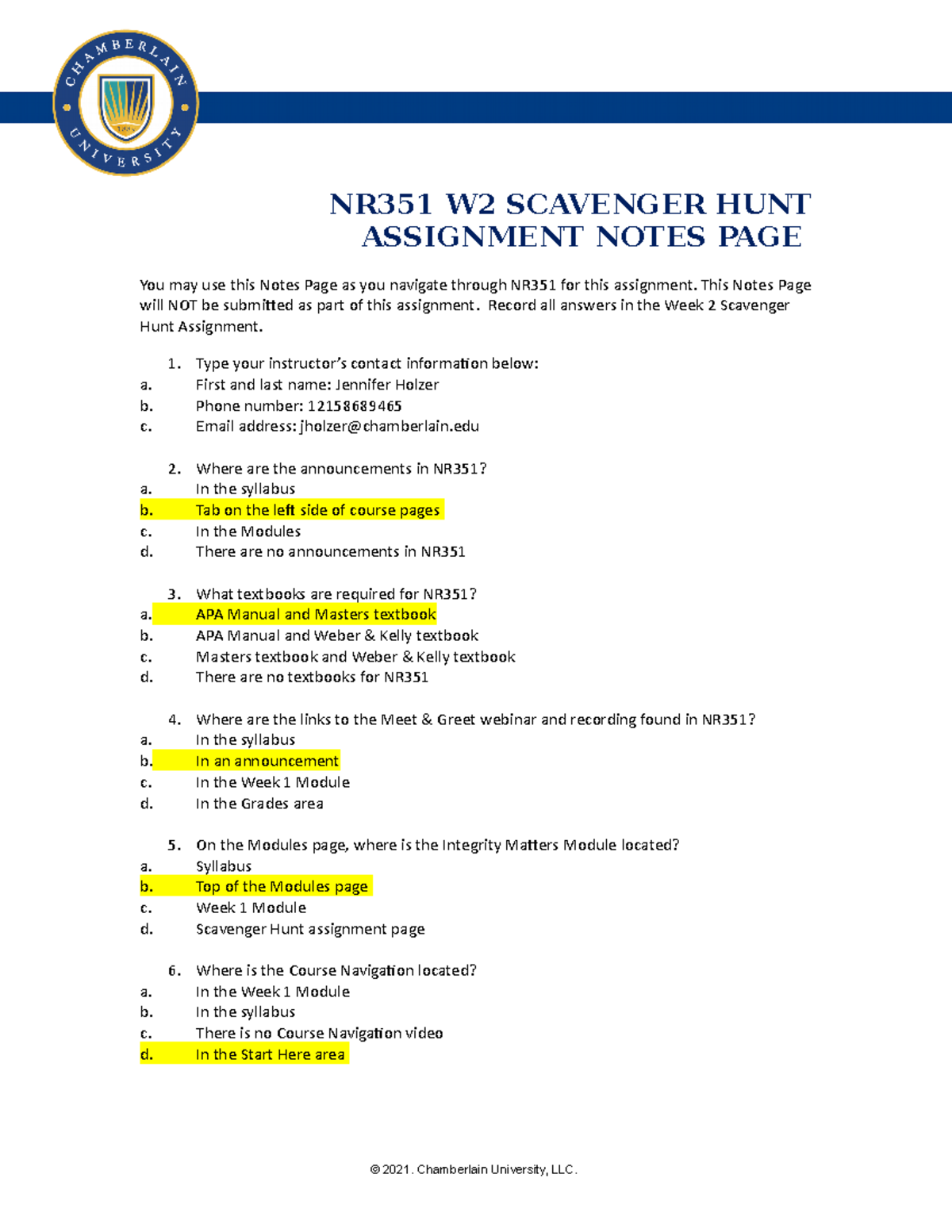 NR351 wk2 scavenger hunt - NR351 W2 SCAVENGER HUNT ASSIGNMENT NOTES ...