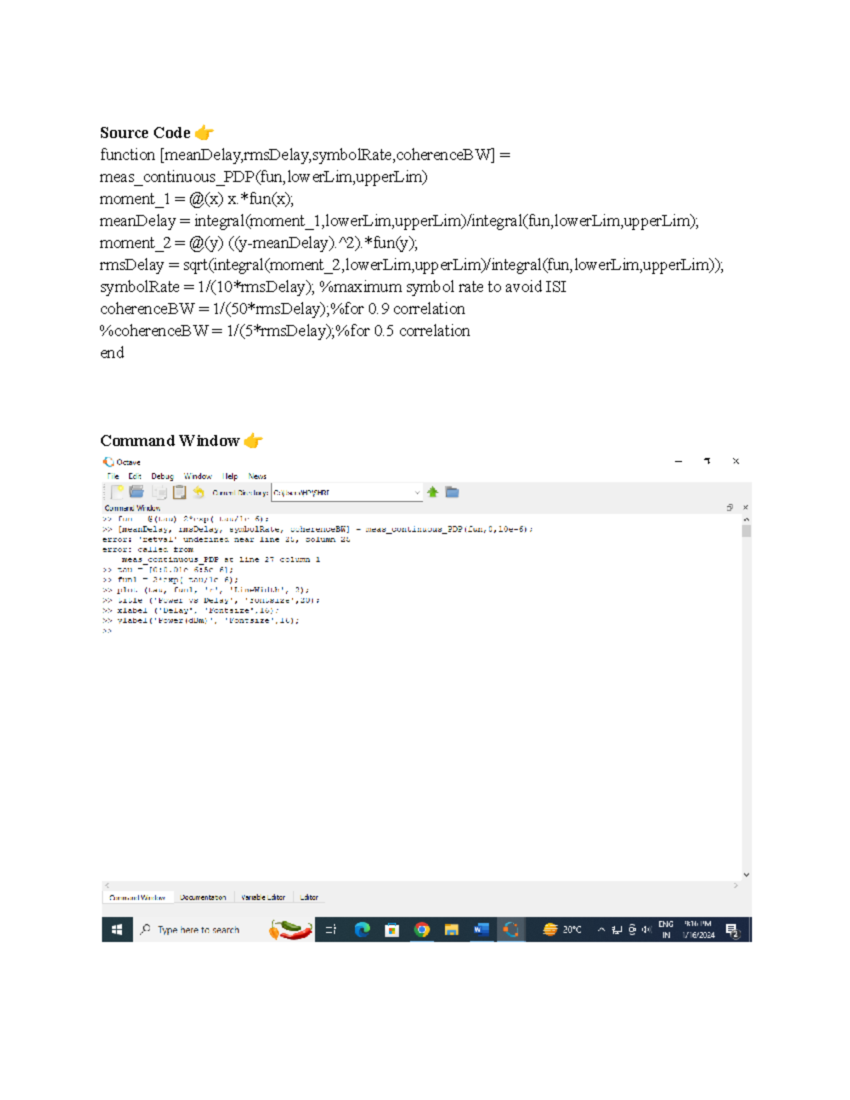 CN Code👉 - Source Code 👉 function [meanDelay,rmsDelay,symbolRate ...