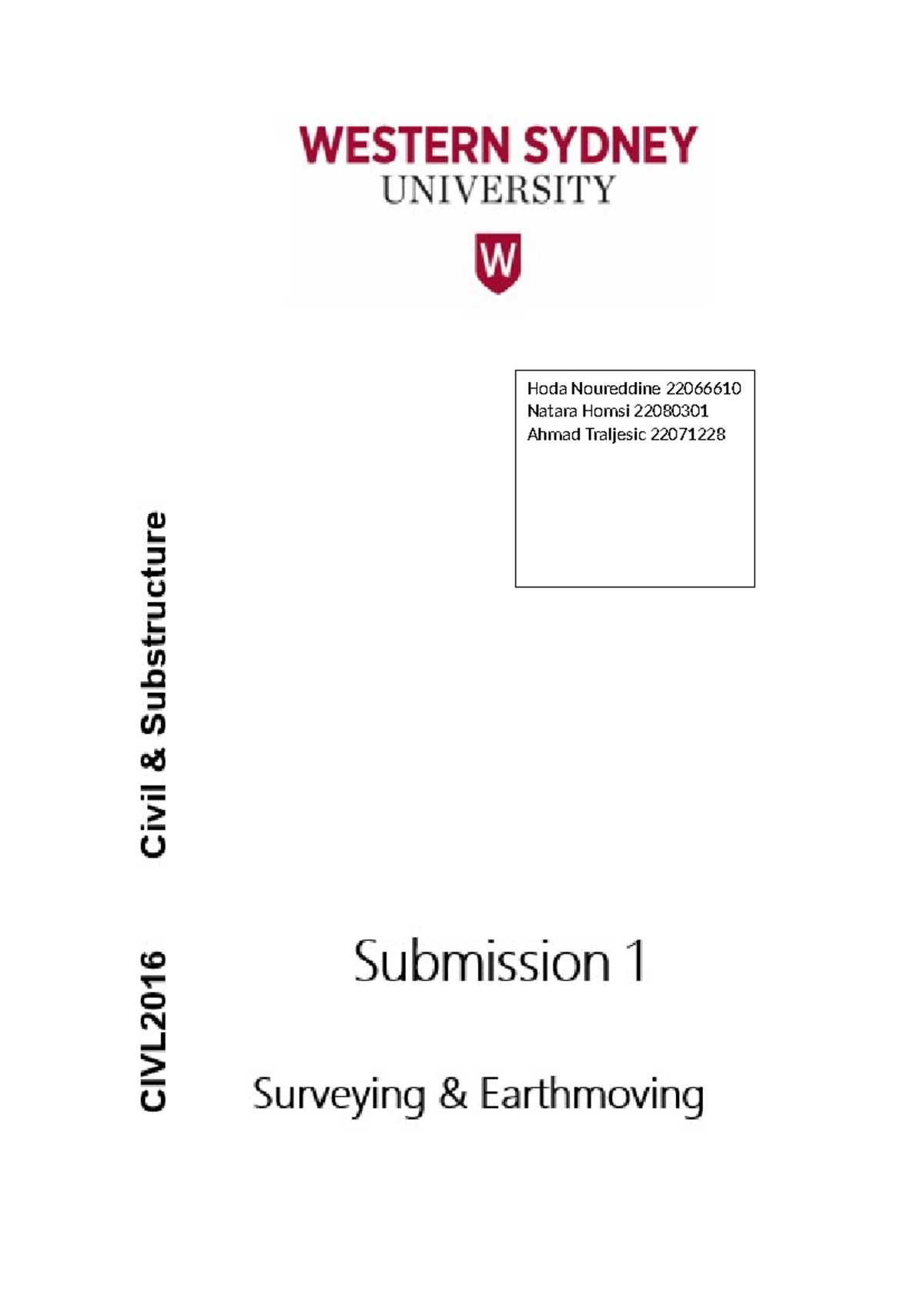 Civil and sub- submission 1 - backsight intersight foresight rise fall ...