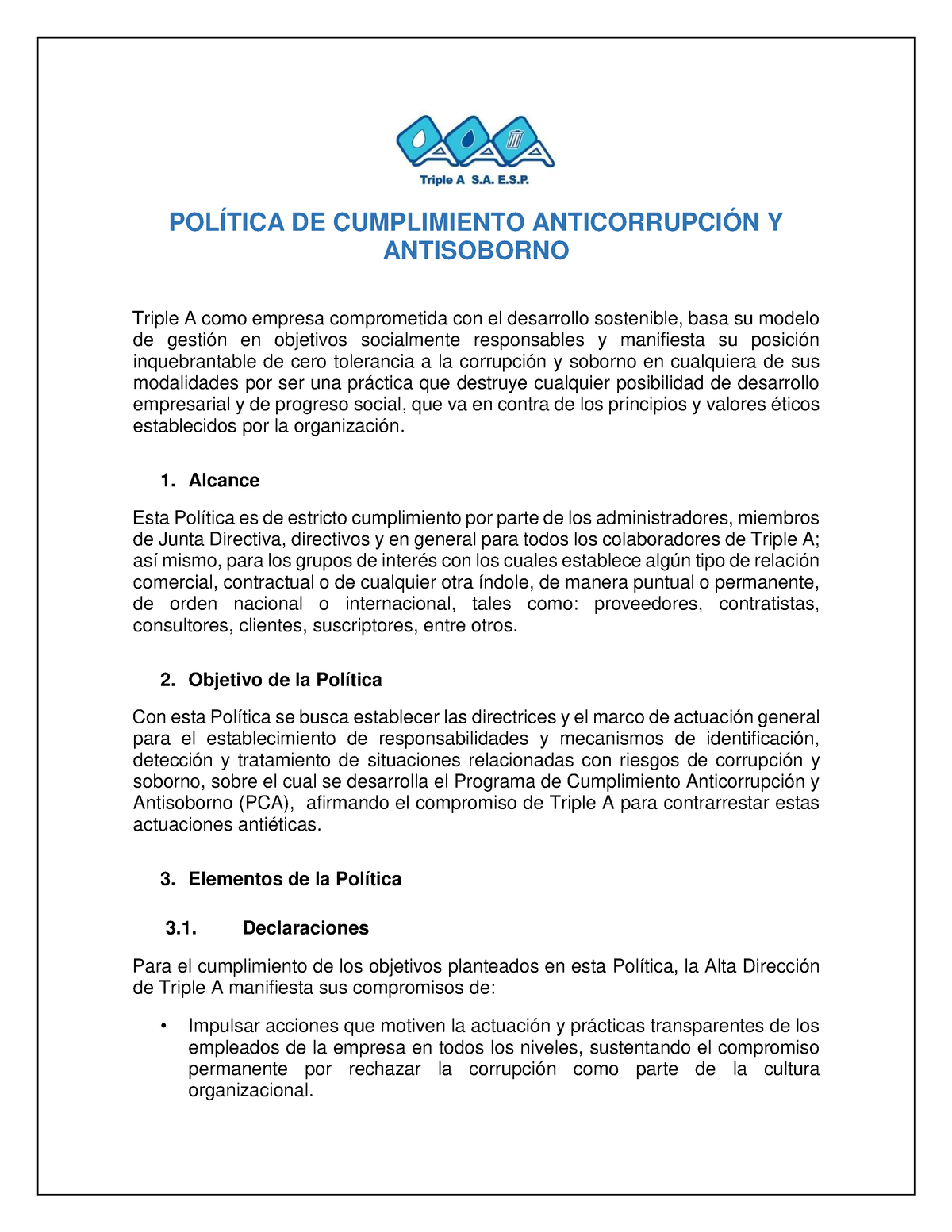 Política Anticorrupción Y Antisoborno V4 - POLÍTICA DE CUMPLIMIENTO ...