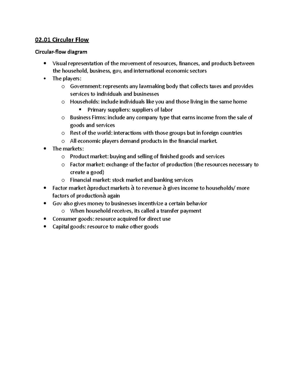 economics chap 2.01 02 Circular Flow Circularflow diagram · Visual