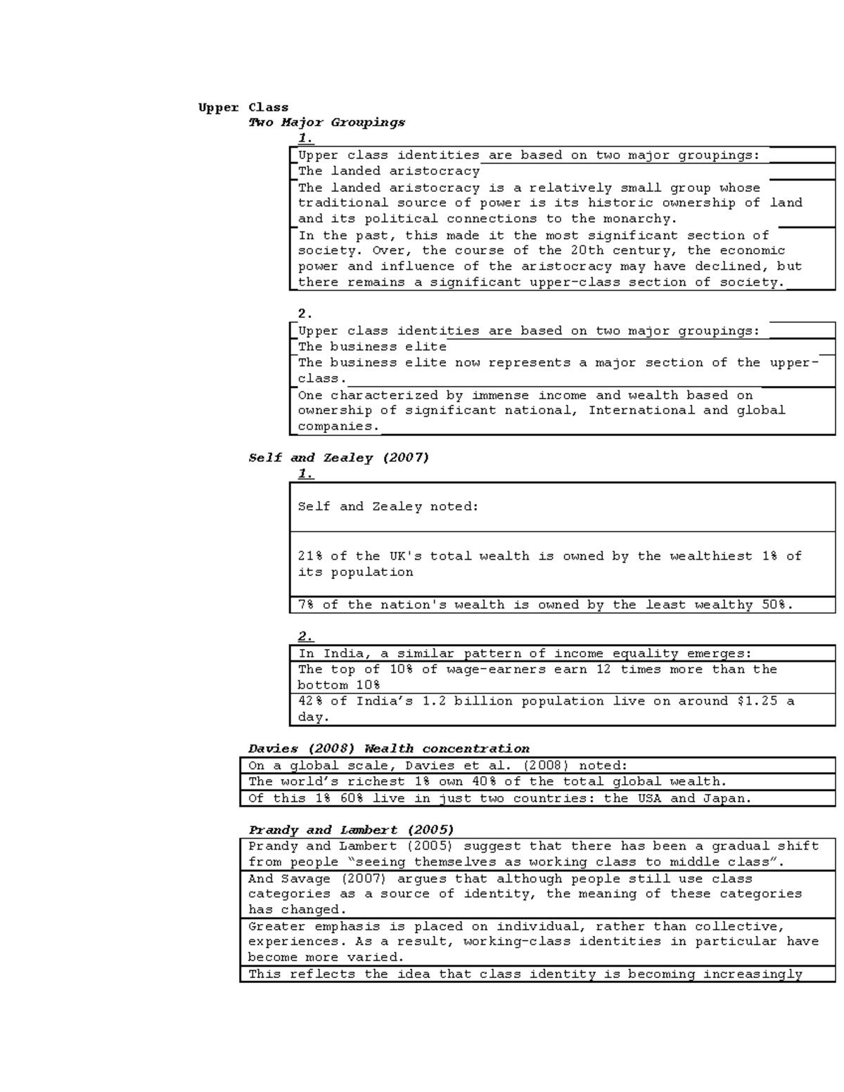 Notes on sociology The Upper Class Upper Class Two Major Groupings 1