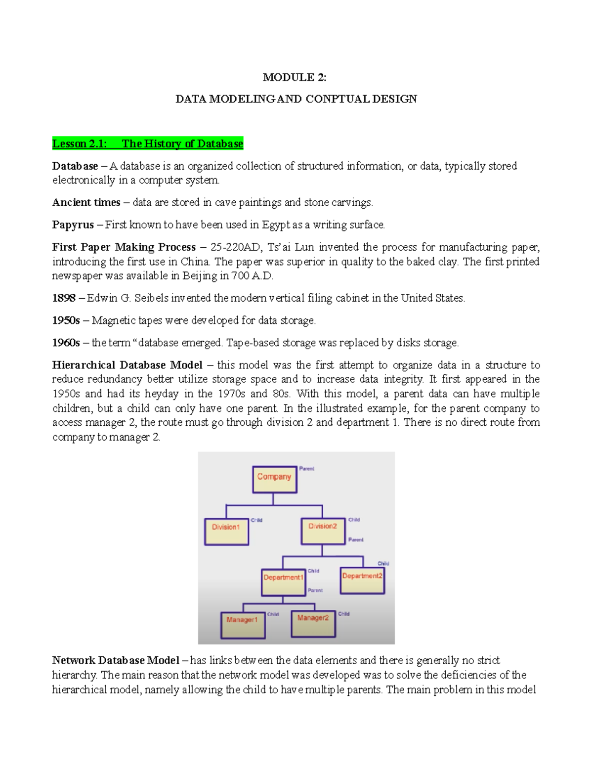 Notes on Accounting Data Modeling and Conceptual Design - MODULE 2 ...