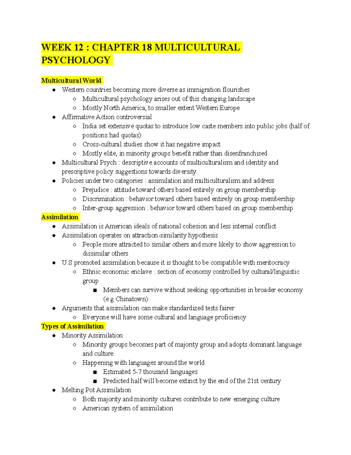 psychology multicultural assignment