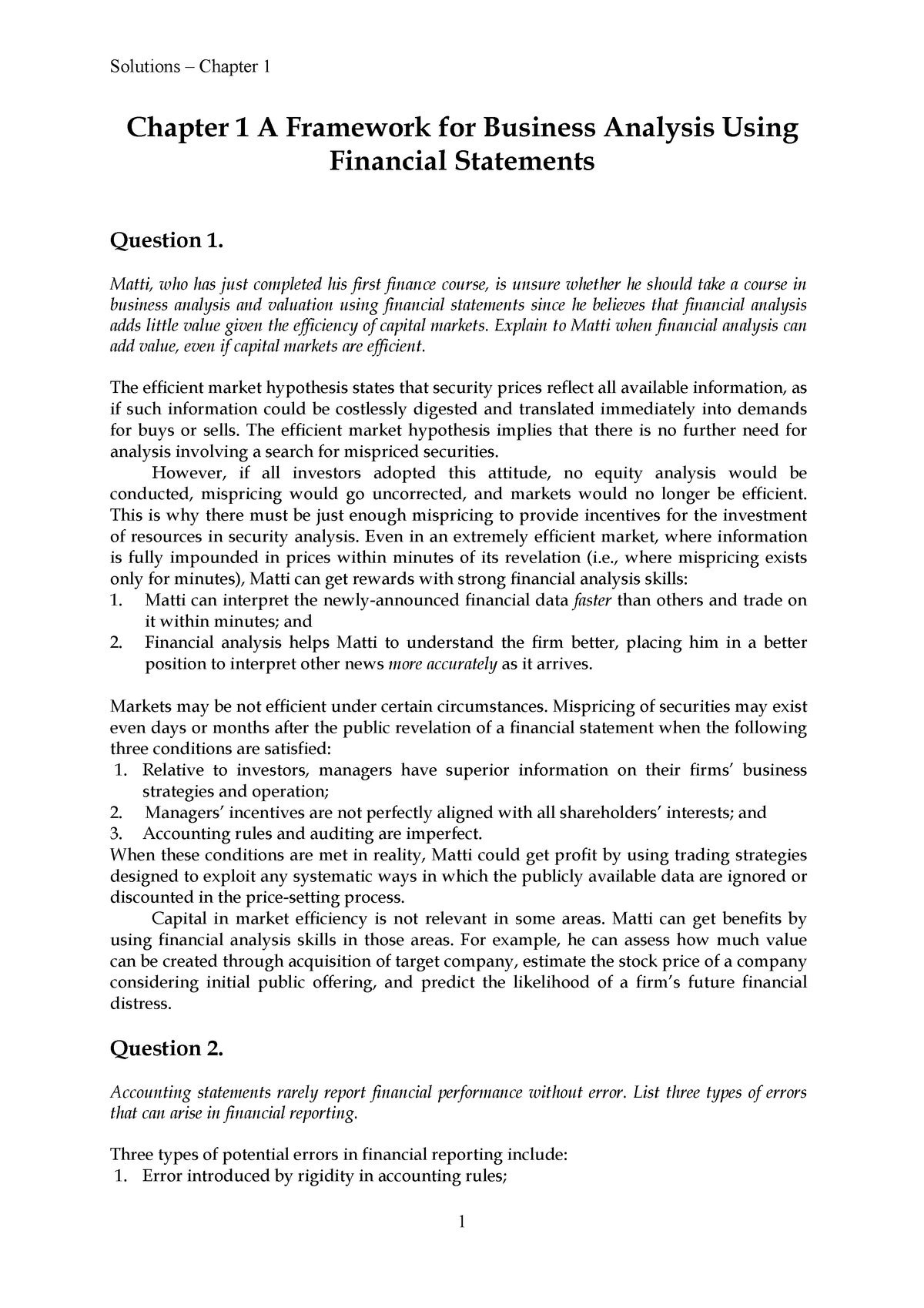 Solutions - Chapter 1 Financial Mgt Financial Management - Social - Studocu