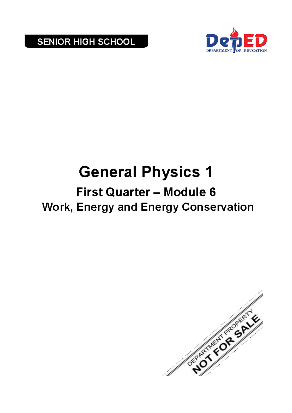 6 Q1 Physics 1 - SENIOR HIGH SCHOOL General Physics 1 First Quarter ...