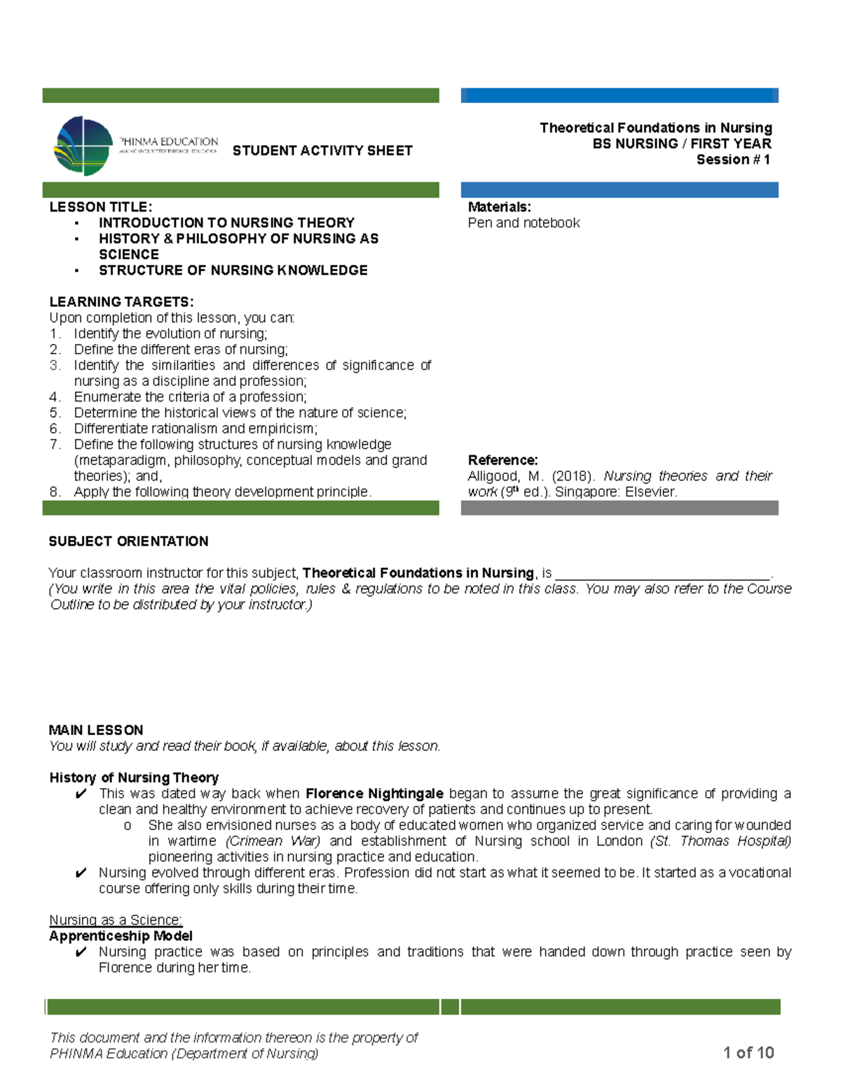 1-23-TFN - Module 1-23 - STUDENT ACTIVITY SHEET Theoretical Foundations ...