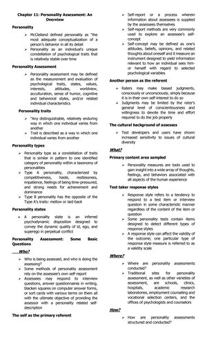 Chapter 4 Psychological Testing And Assessment - CHAPTER 4: OF TESTS ...