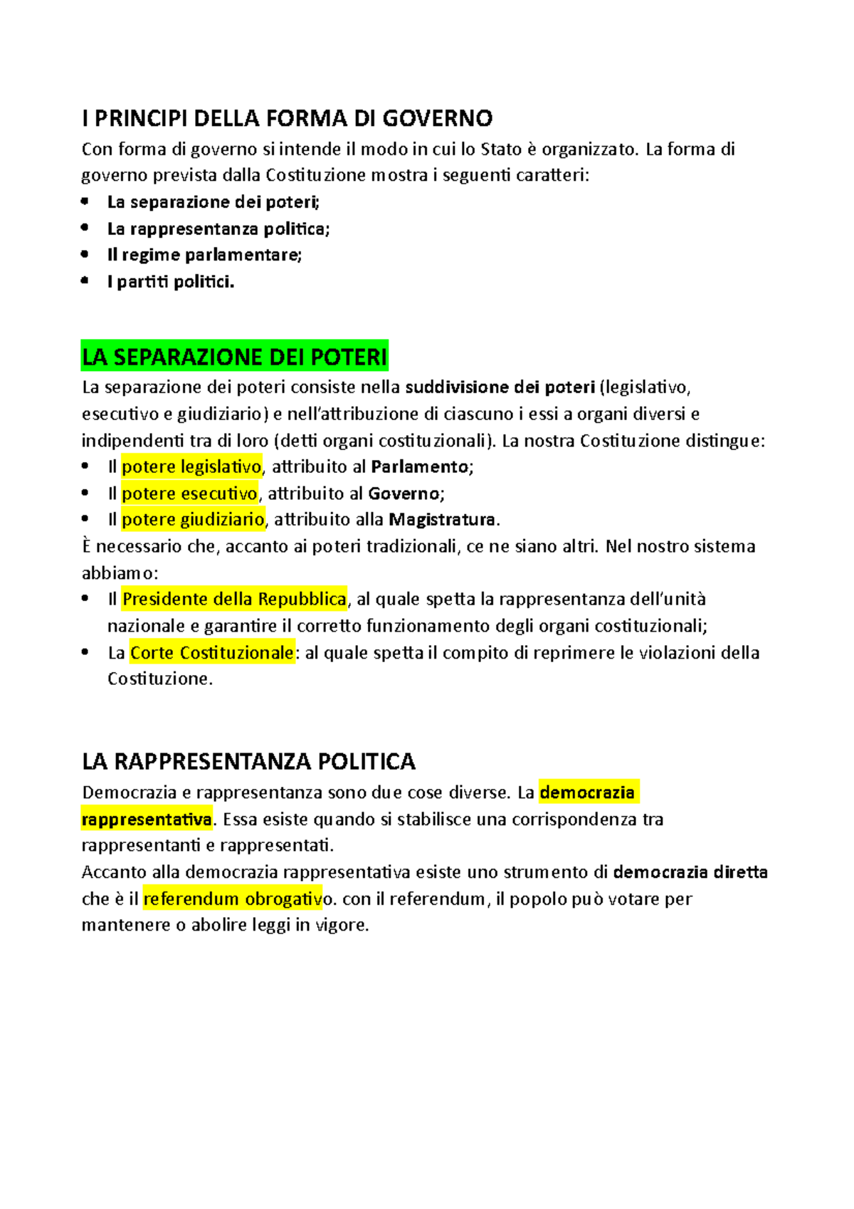 I Principi Della Forma DI Governo - I PRINCIPI DELLA FORMA DI GOVERNO ...