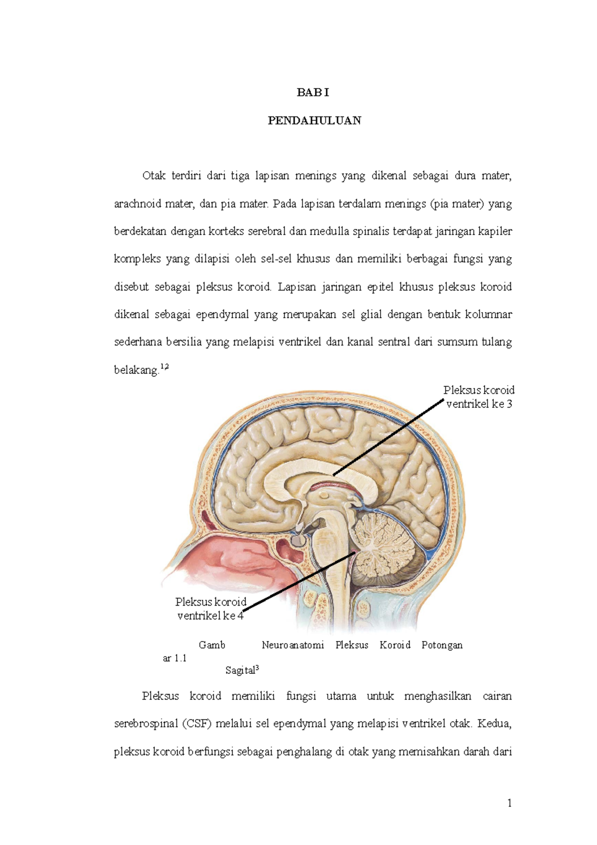 Refrat Tpk Referat Neurologi Bab I Pendahuluan Otak Terdiri Dari