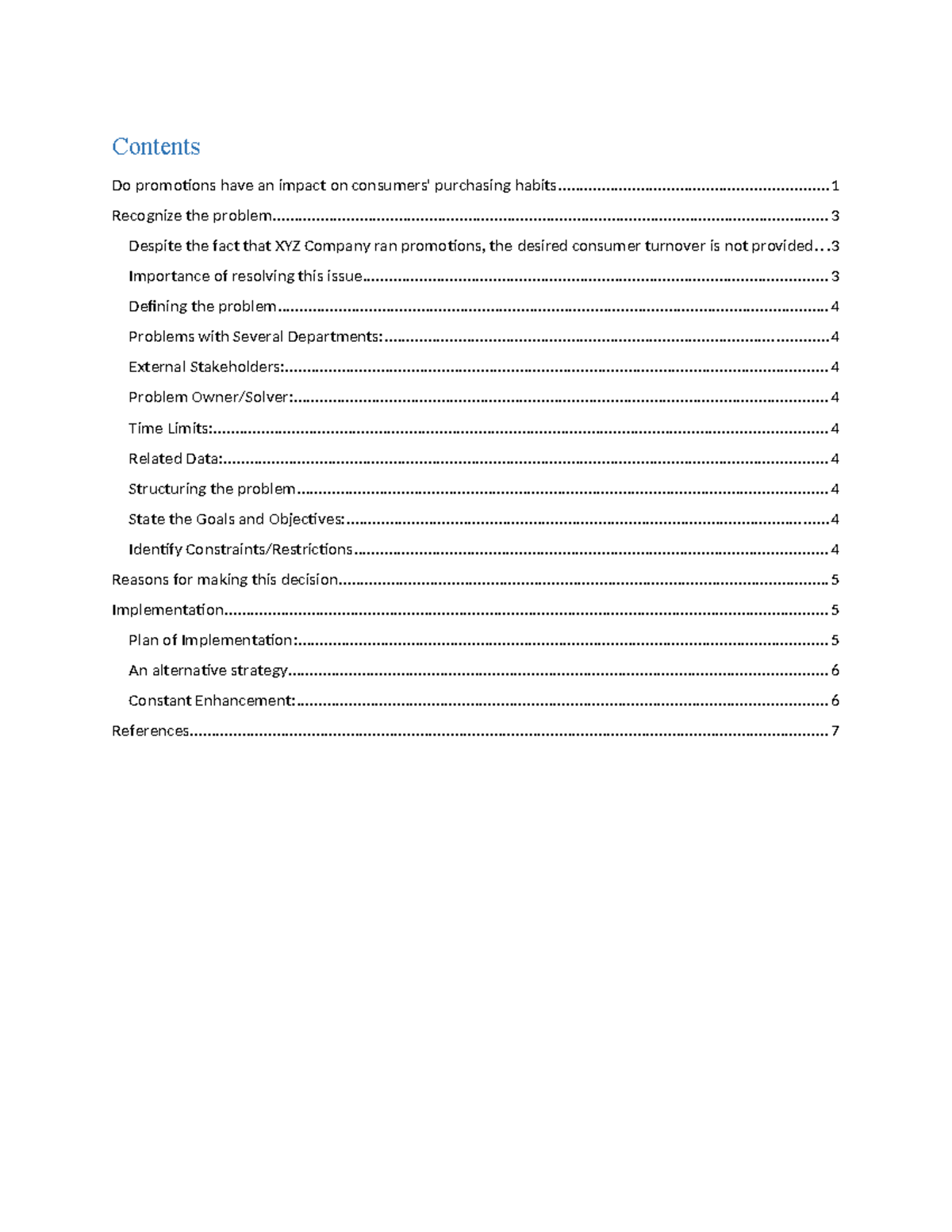 C3145 - Assignment on consumer behaviour - Contents Do promotions have ...