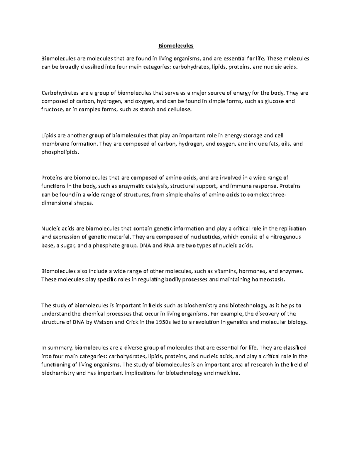 Biomolecules Biomolecules Biomolecules are molecules that are found