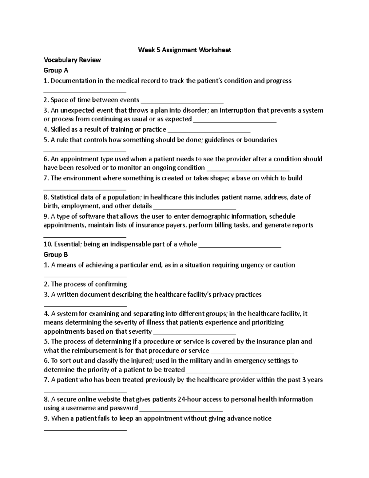 week 5 assignment worksheet