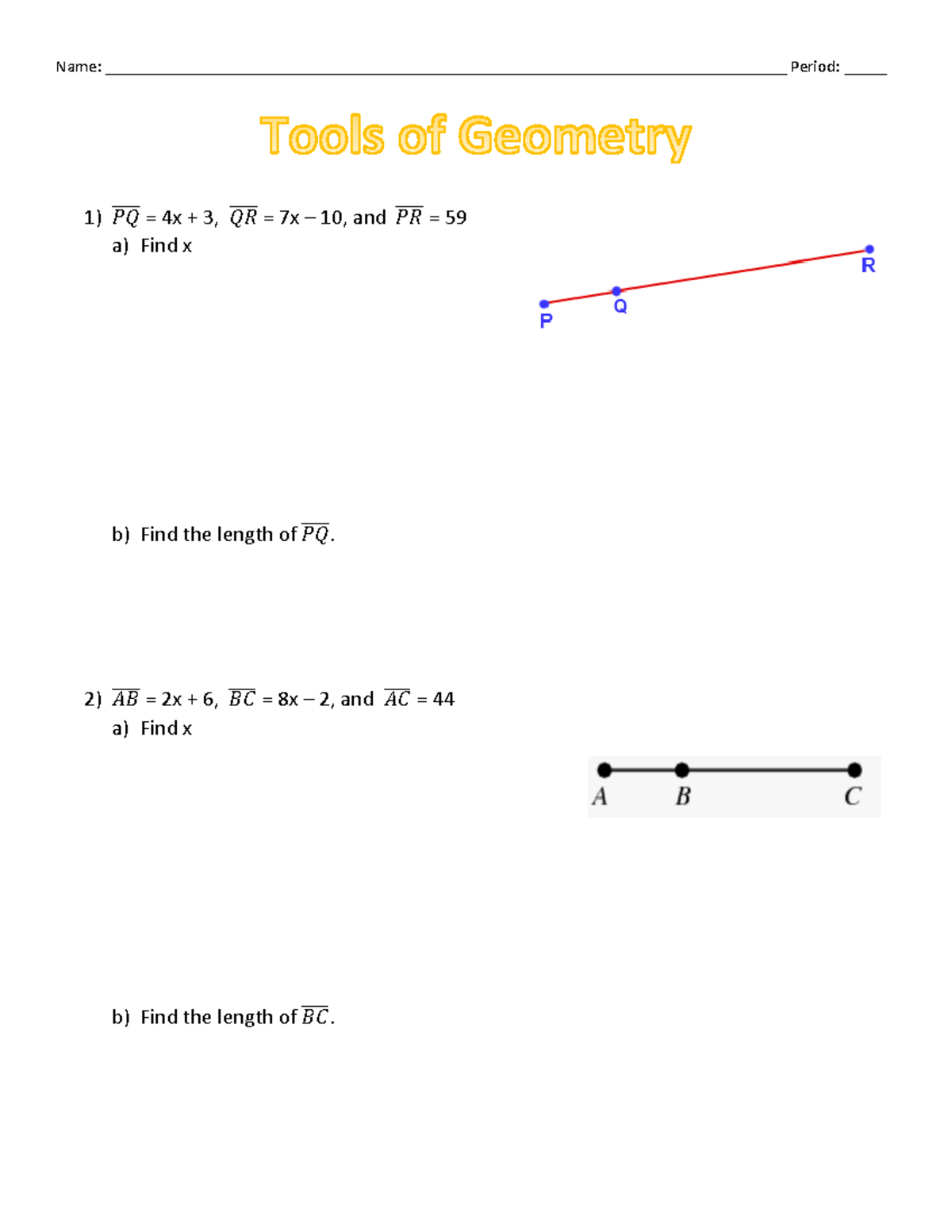 Week 2 Tools of Geometry Name Studocu