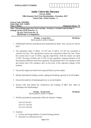 Module-4 Power systems- EEE(A2324621007) - Elements of power systems ...
