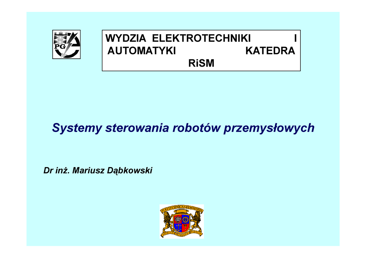 Systemysterowania - System Sterowania - WYDZIA ELEKTROTECHNIKI I ...