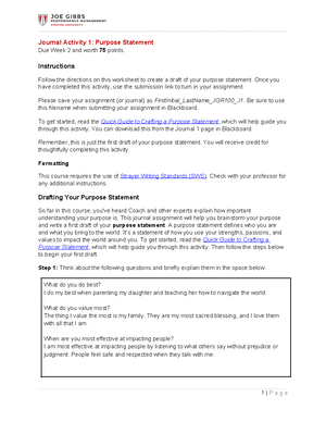 JGR100 J2 idkym - Journal Activity 2: Creating a SMART Goal Due Week 8 ...