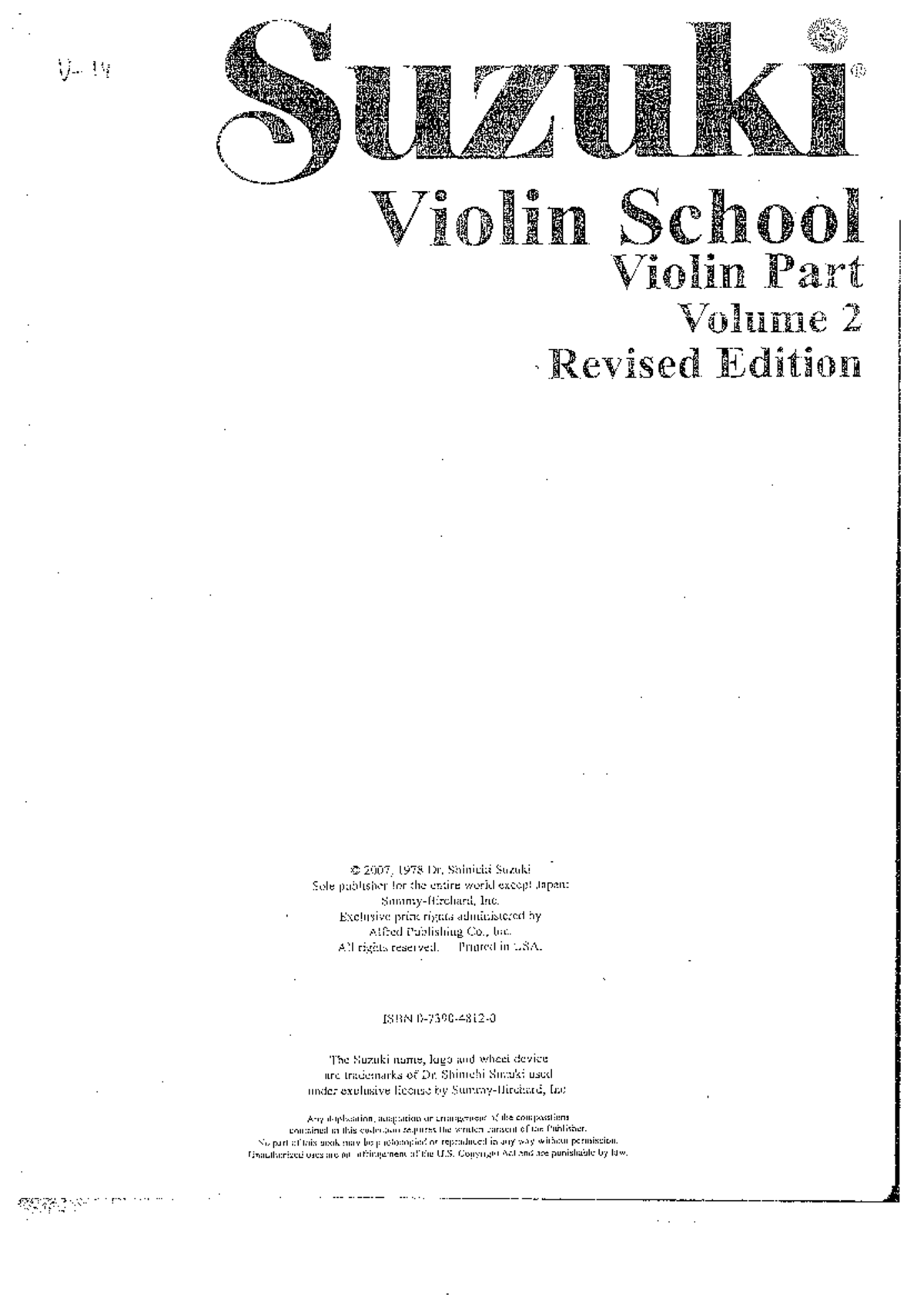 Dr. Shinichi Suzuki - Suzuki Violin School Volume 2 Violin Part ...