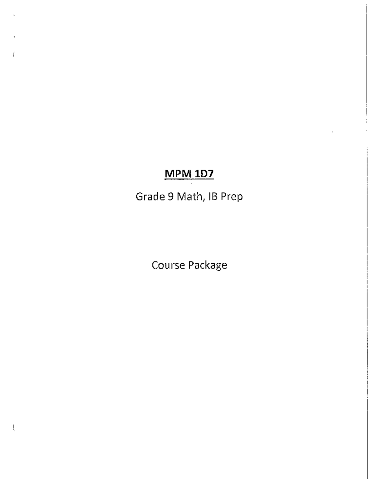 Grade 9 Pre IB Course Pack (35) Studocu
