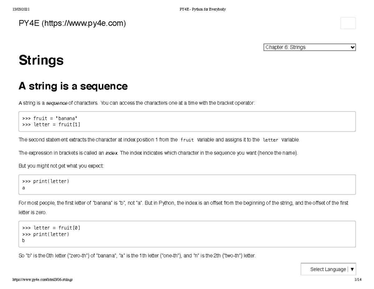 Chapter 6-Strings - Python And C Programming Lecture Notes For Semester ...