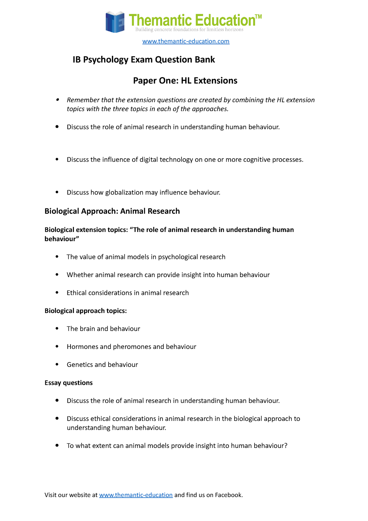 hl essay sample questions