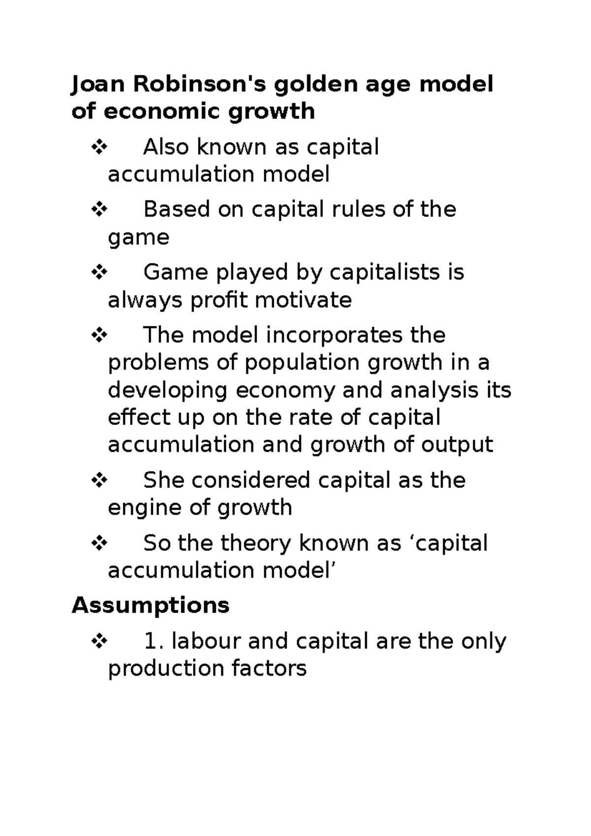 Joan Robinson Golden Age Theory - Joan Robinson's golden age model of ...