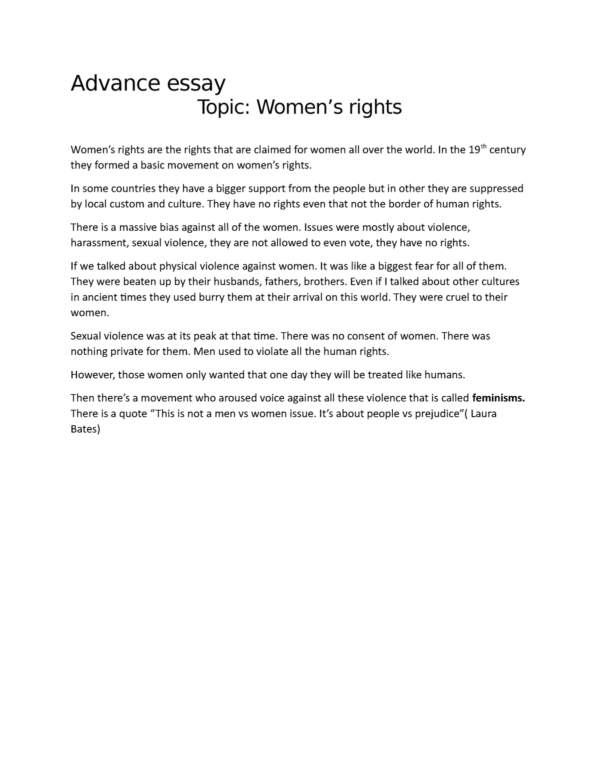 women's rights essay pdf in english