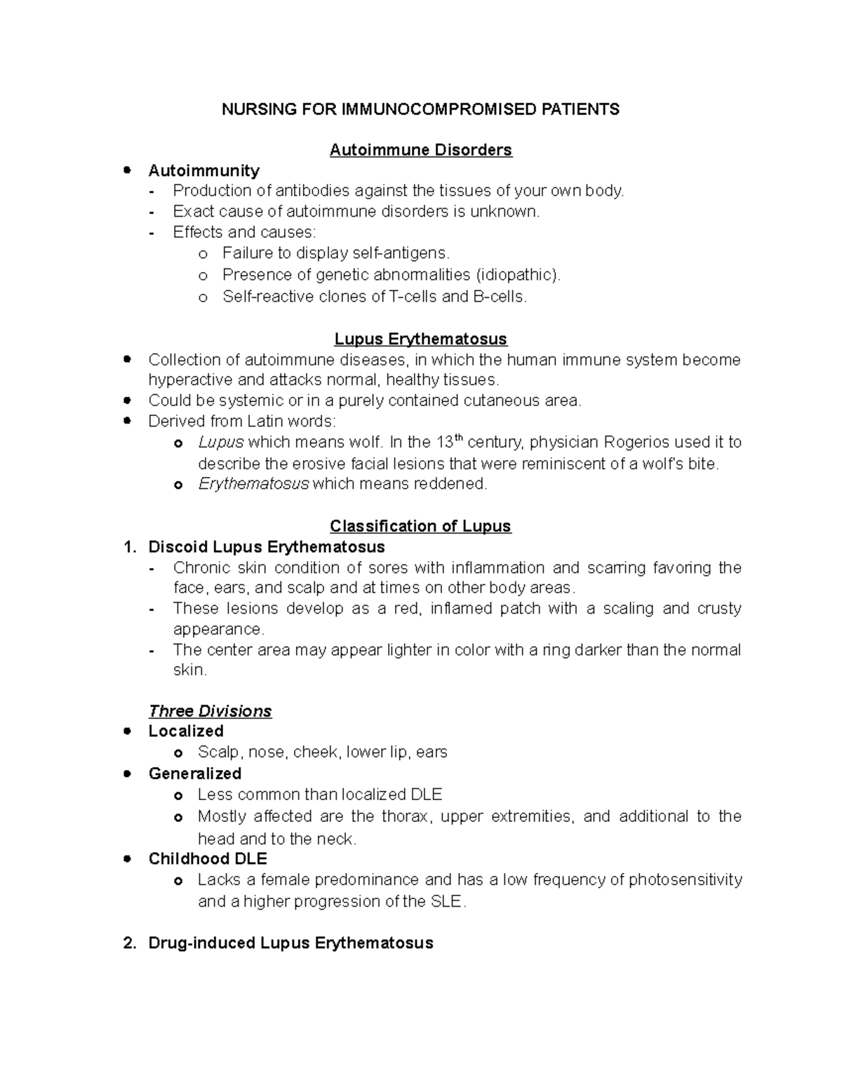 Lupus Erythematosus: Nursing For Immunocompromised Patients - NURSING ...