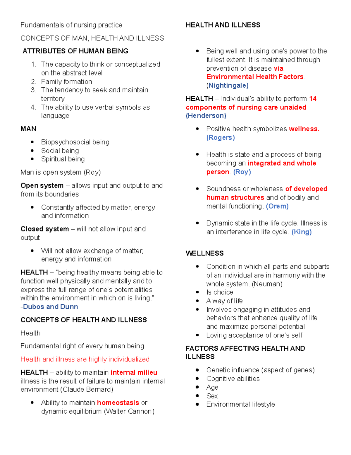 Prelims - nursing lectures - Fundamentals of nursing practice CONCEPTS ...