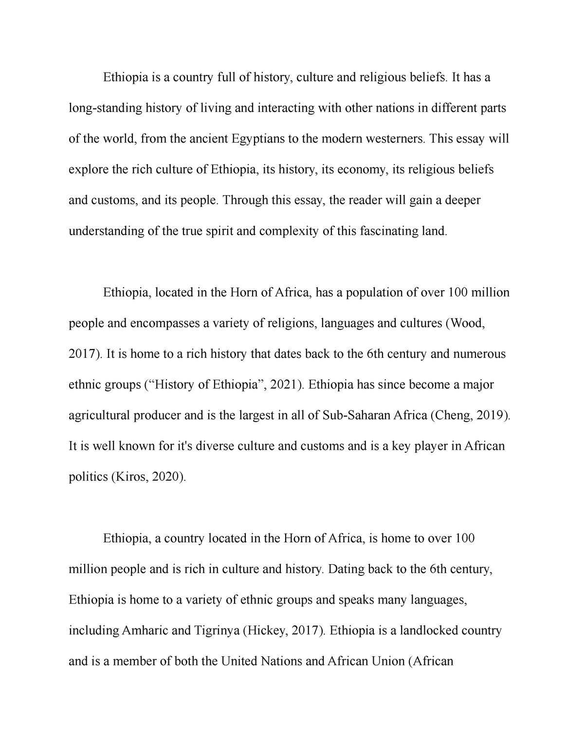 term paper format in ethiopia