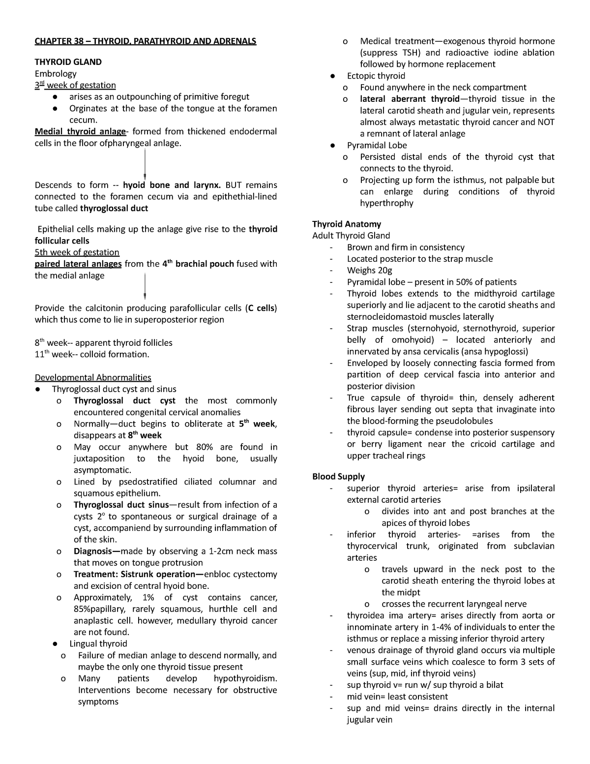 Chapter 38 - Thyroid, Parathyroid And Adrenals - Chapter 38 – Thyroid 