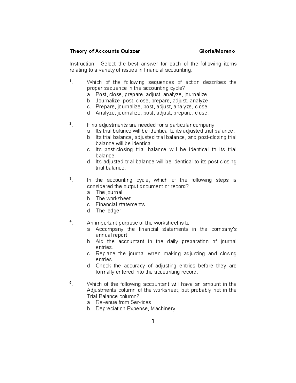 Toaz PARTNERSHIP Instruction Select The Best Answer For Each Of