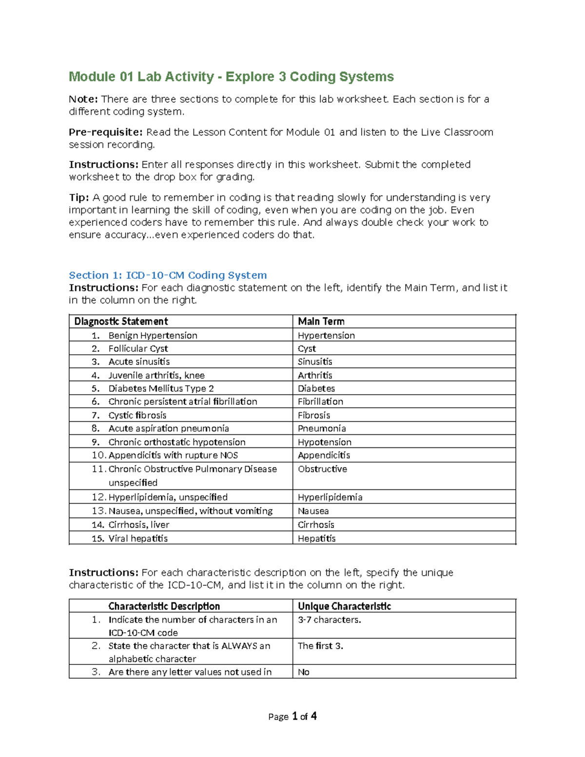 Module 1 Lab Worksheet - Module 01 Lab Activity - Explore 3 Coding ...