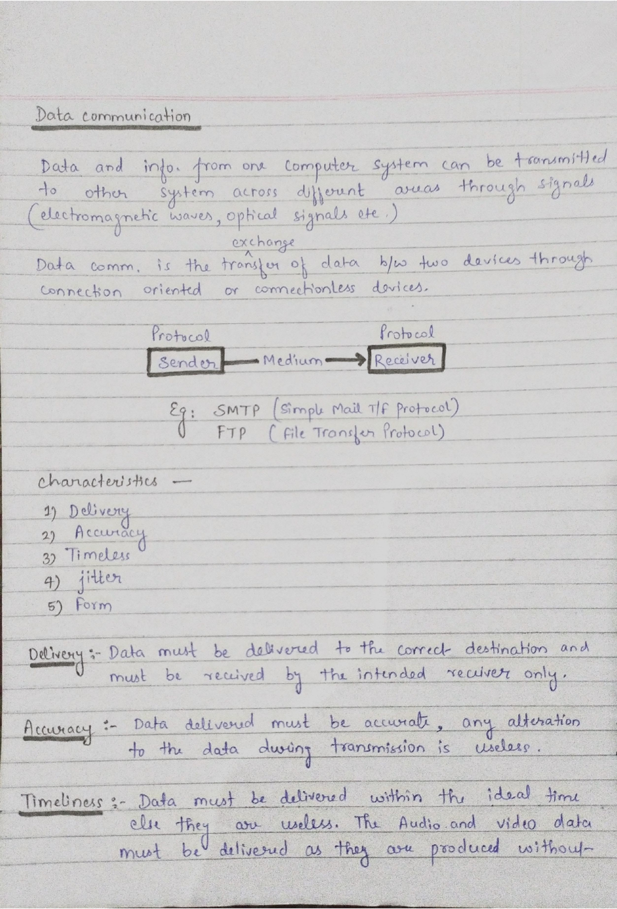 Computer network - Data communication Data and info. from one computer ...