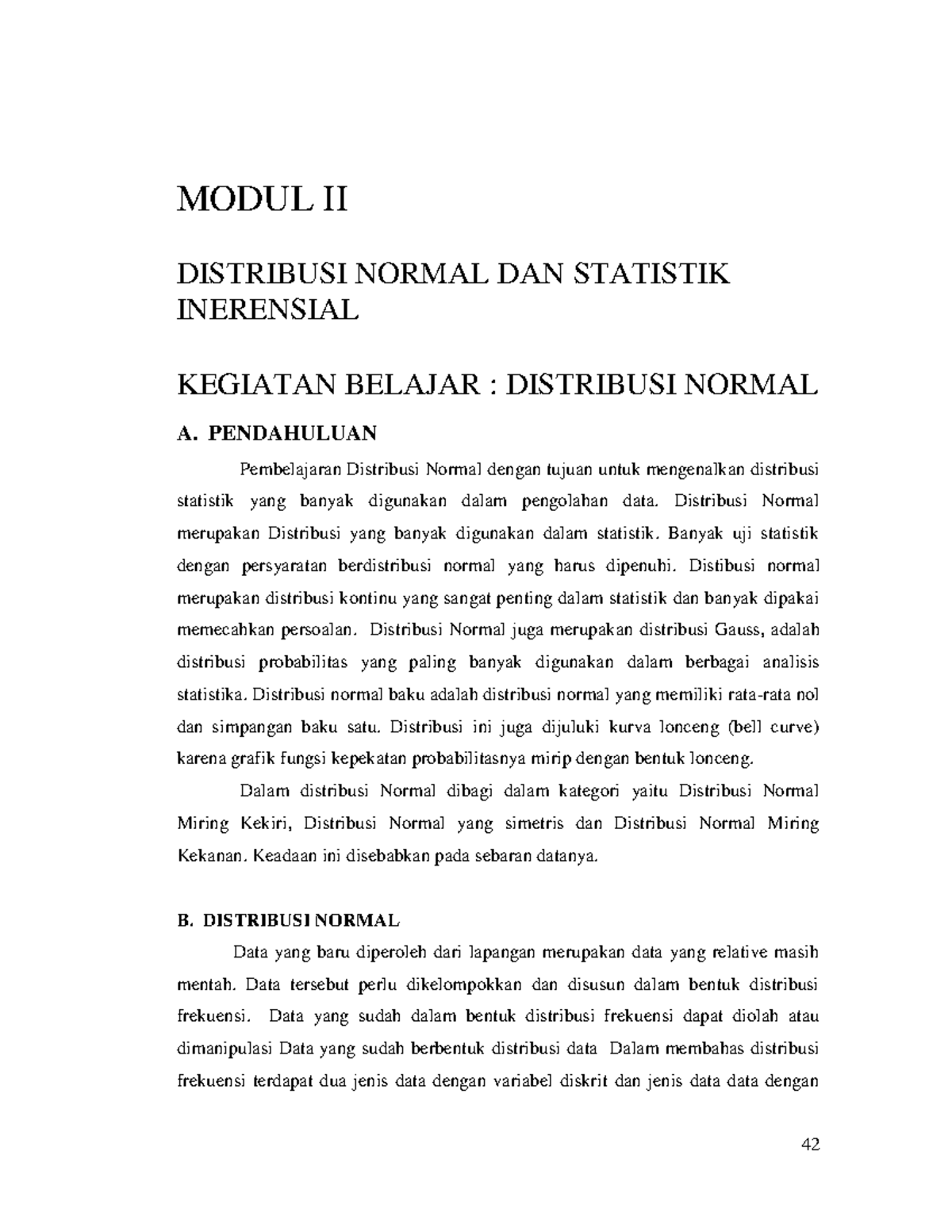 Modul 2- Distribusi Normal DAN Statistik INF - MODUL II DISTRIBUSI ...