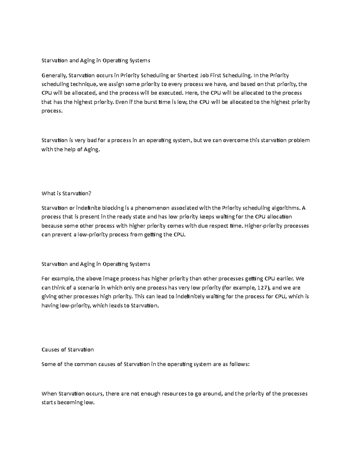 Starvation and-WPS Office - Starvation and Aging in Operating Systems ...