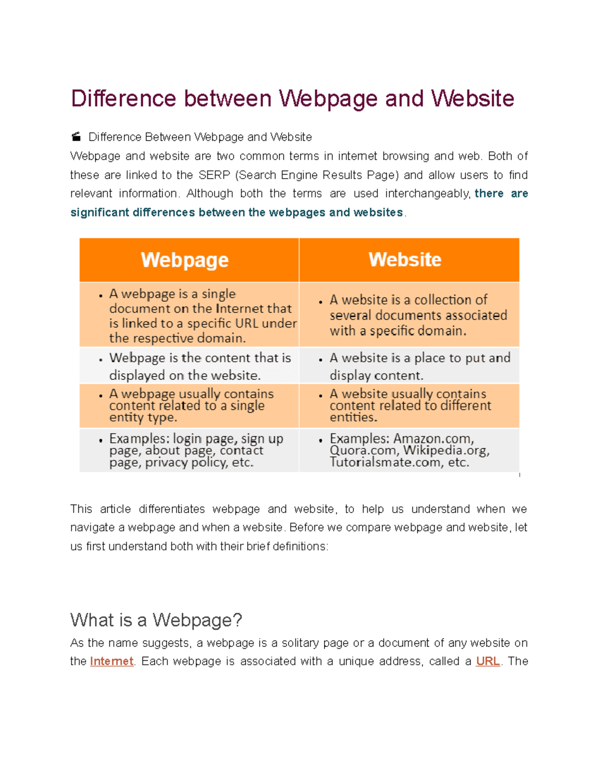 Diff Between Website And Web Service