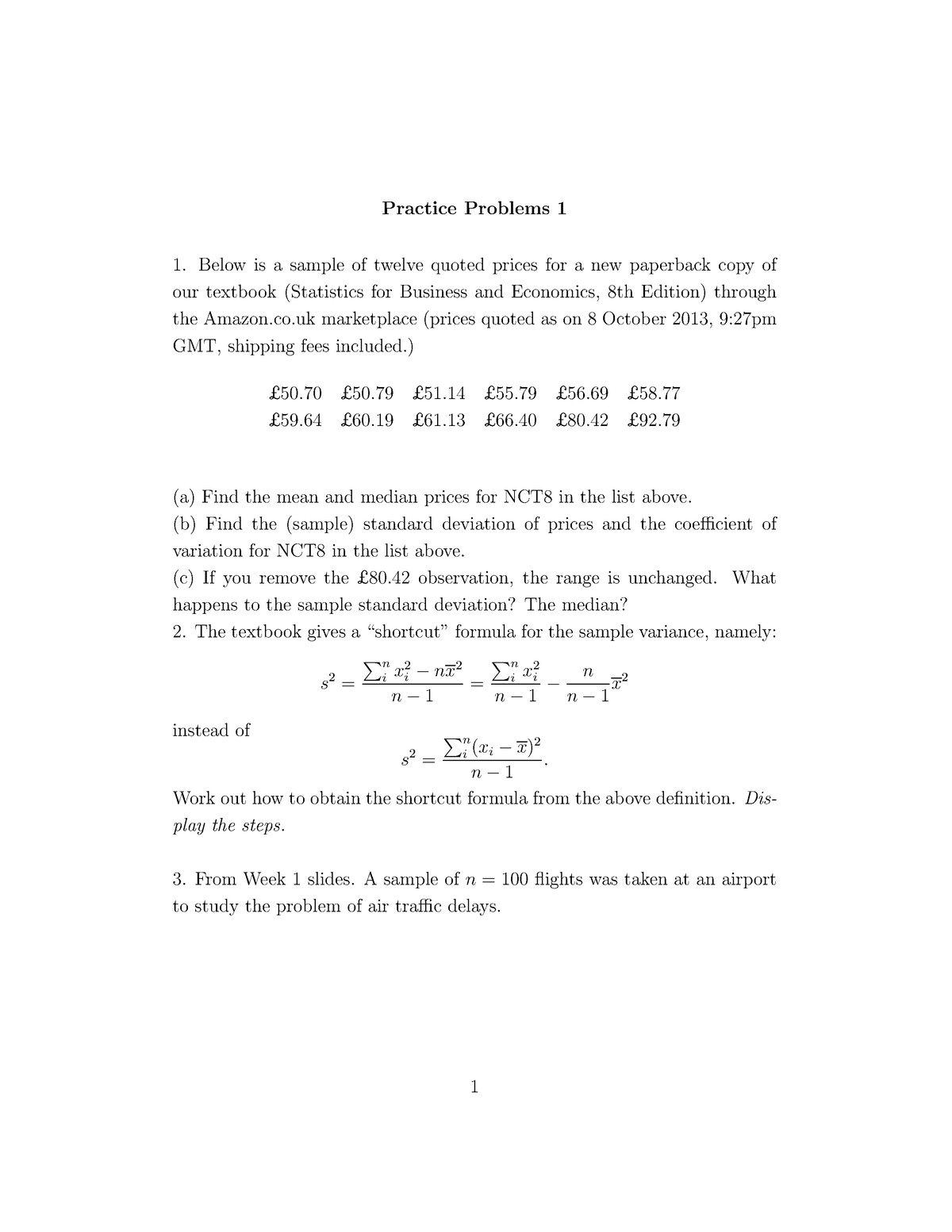packet statistics practice problems 1 answers